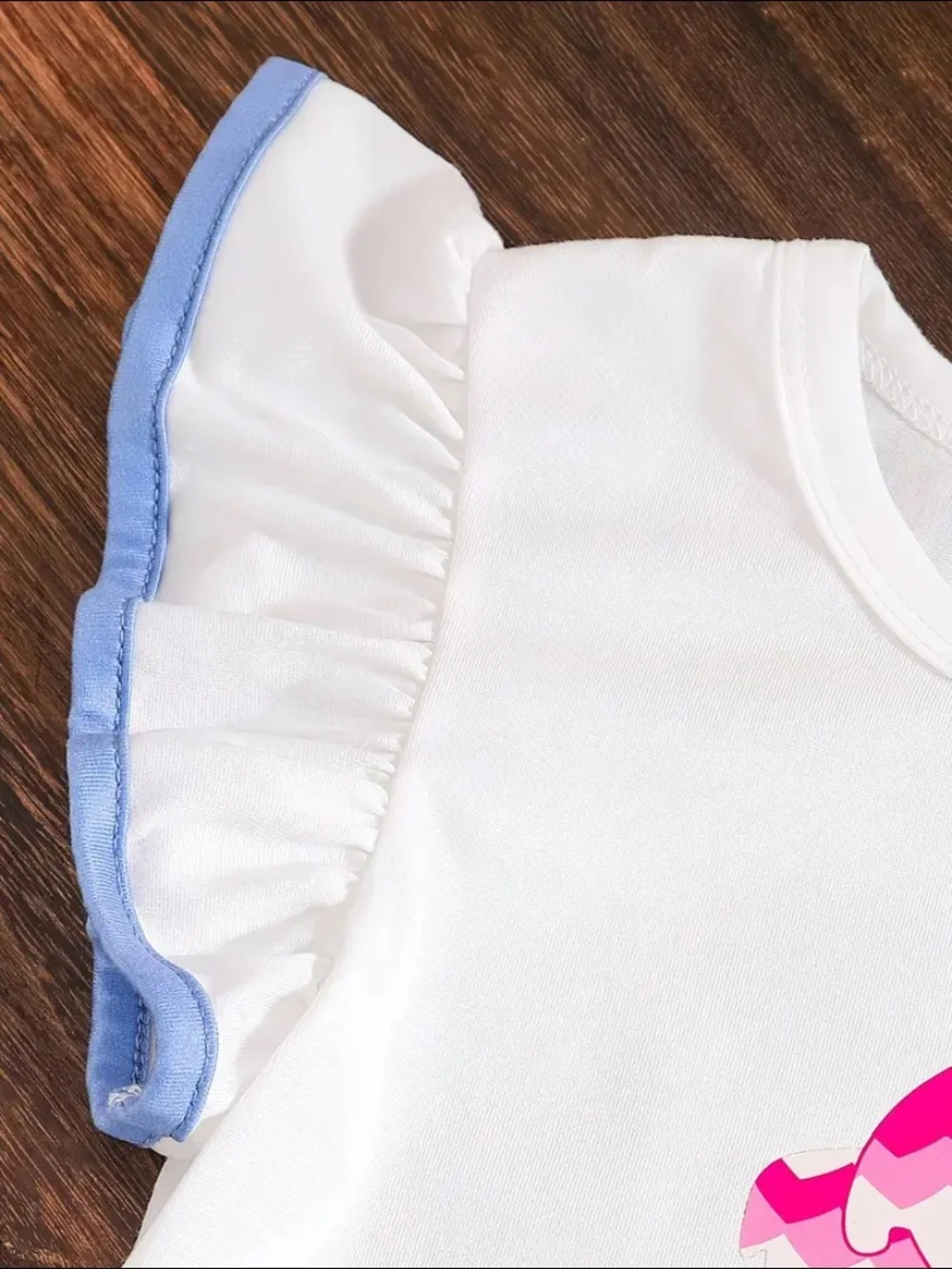 Girls Blue Stripe Skirt & White Ice Cream Tee Set